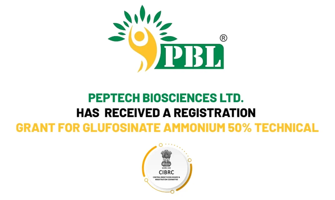 Peptech Biosciences Ltd. has received a registration grant for Glufosinate Ammonium 50 Technical
