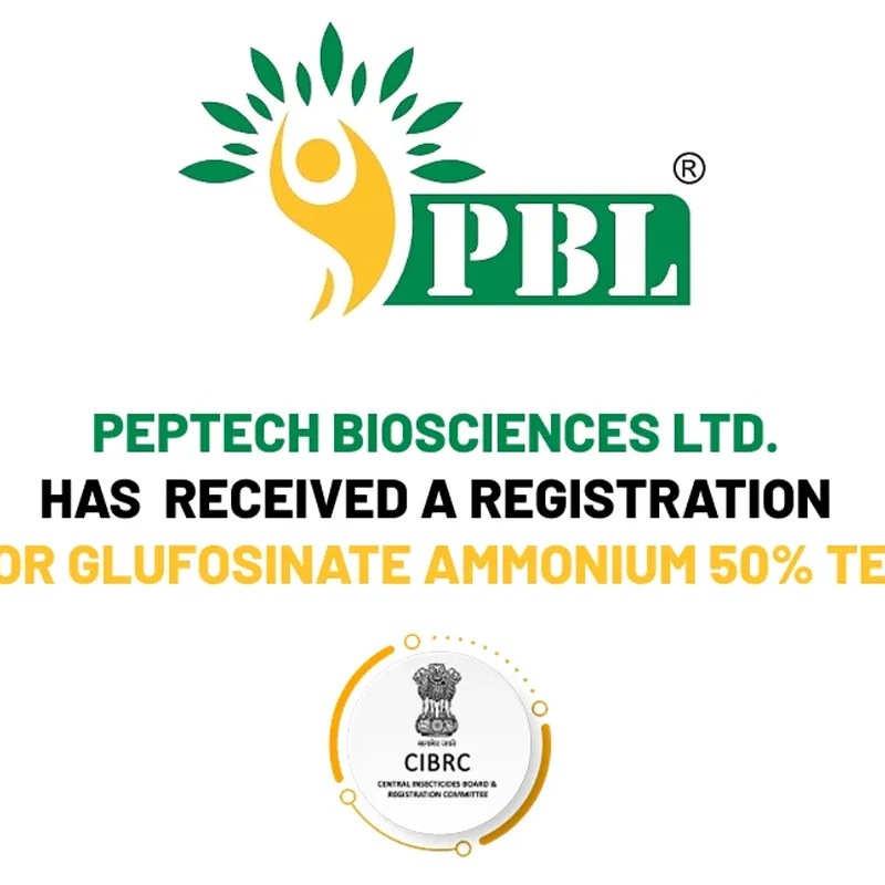 Peptech Biosciences Ltd. has received a registration grant for Glufosinate Ammonium 50% Technical